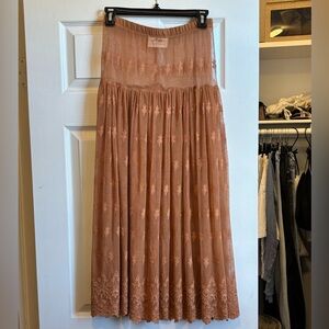 Orange Vintage Marabou Lace Skirt